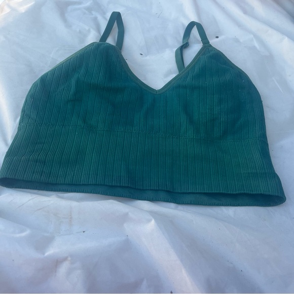 Green Ribbed Bralette - Picture 1 of 2
